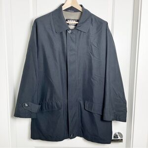 Weatherman Transitional Lightweight Charcoal Black Trench Coat Mid-Length, Large